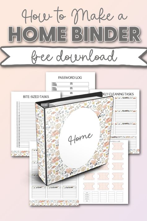 Home Management Binder Ideas, Mom Binder Organization, Home Organization Binder Printables Free, Home Organization Planner, Free Home Management Printables, Home Information Binder, Free Home Management Binder Printables, Free Printable Organization Sheets Home Management Binder, Family Binder Free Printables Templates