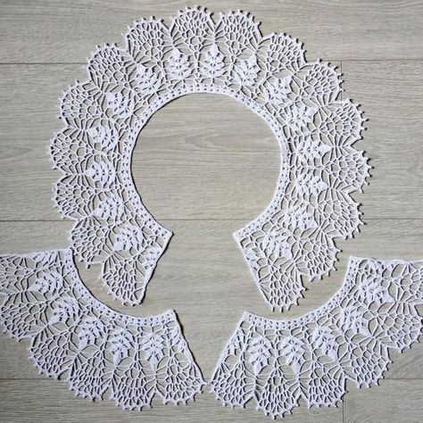 Stylish Easy Crochet Crochet Lace Cuffs, Crochet Lace Collar Pattern, Crochet Lace Collar Vintage Free Pattern, Crochet Lace Collar Pattern Free, Lace Collar Pattern, Diy Lace Collar, Collar Crochet Pattern, Vintage Crochet Doily Pattern, Lace Dress Pattern