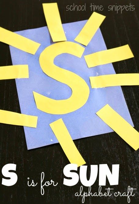 School Time Snippets: Simple Preschool Alphabet Craft-S is for Sun. Pinned by SOS Inc. Resources. Follow all our boards at pinterest.com/sostherapy/ for therapy resources. S Crafts For Preschool, Letter S Crafts For Preschool, S Is For Sun, Preschool Letter S, Letter S Crafts, Sun Craft, Letter S Activities, Preschool Letter Crafts, Sun Crafts