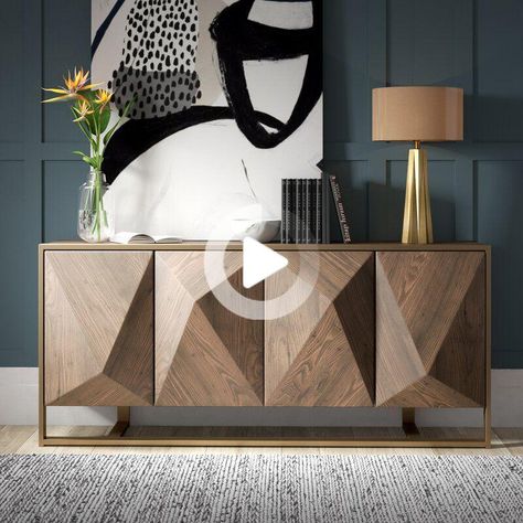 Buffet Table Decor, Sideboard Modern, Wood Buffet, Modern Cabinet, Cabinet Ideas, Sideboard Buffet, Buffet Table, Coffee Table Design, Storage Solution