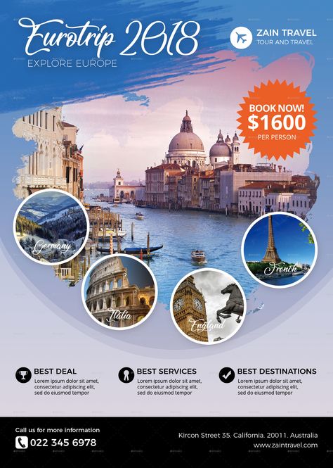 European Travel Flyer Template | DOWNLOAD here  https://graphicriver.net/item/european-trip-travel-template/22014423?ref=sinzo Travel Graphic Design, Travel Advertising Design, Travel Template, Travel Flyer, Make My Trip, European Trip, Travel Advertising, Travel Poster Design, Travel Visa