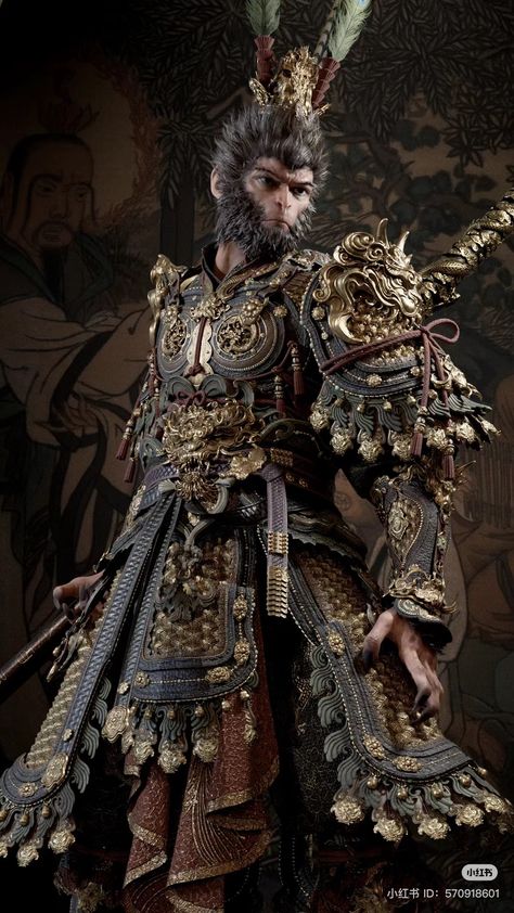 Sun Wukong Armor, Black Myth Wukong Wallpaper, Black Wukong, Sun Wokung, Son Wukong, Wu Kong, Chinese Armor, Black Myth Wukong, Character Inspiration Male