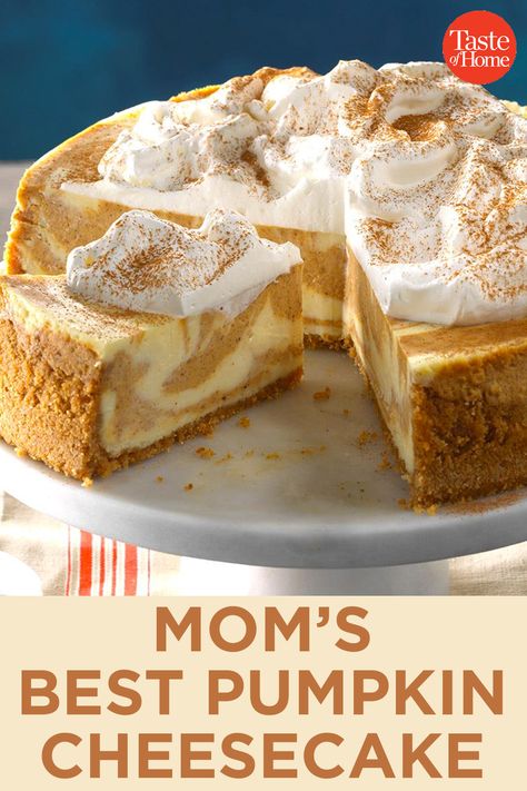 Best Pumpkin Cheesecake Recipe, Walnut Cheesecake, Turtle Pumpkin, Sour Cream Cheesecake, Pecan Pumpkin, Cranberry Cheesecake, Recipe Photo, Bake Pumpkin, Swirl Cheesecake