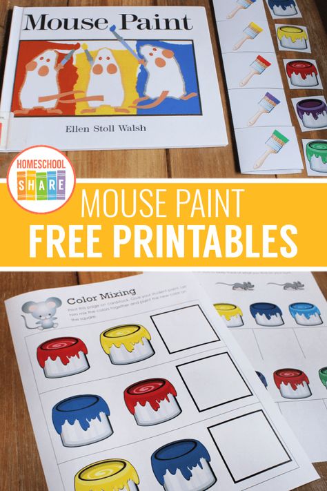 Mouse Paint Activities Preschool, Preschool Book Activities, Mouse Paint Activities, Preschool Mouse, Paint Activities, Pet Activities, Story Baskets, Bilingual Kindergarten, Creative Curriculum Preschool