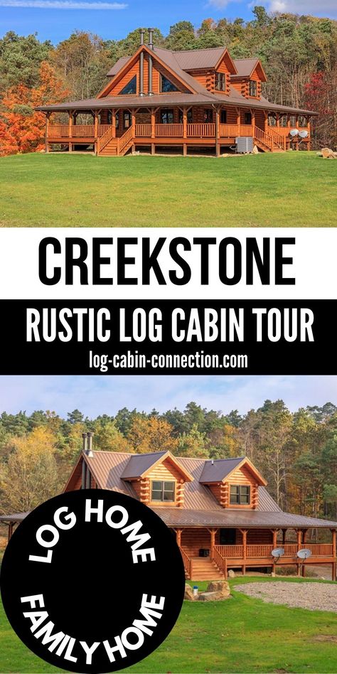 Log Cabin Open Floor Plan, Log Cabin Homes With Wrap Around Porch, Cabin Plans With Wrap Around Porch, 6 Bedroom Log Cabin House Plans, 4 Bedroom Log Cabin Floor Plans, Cabin With Wrap Around Porch, Large Log Cabin, Lodge Floor Plans, Log Cabin Porch