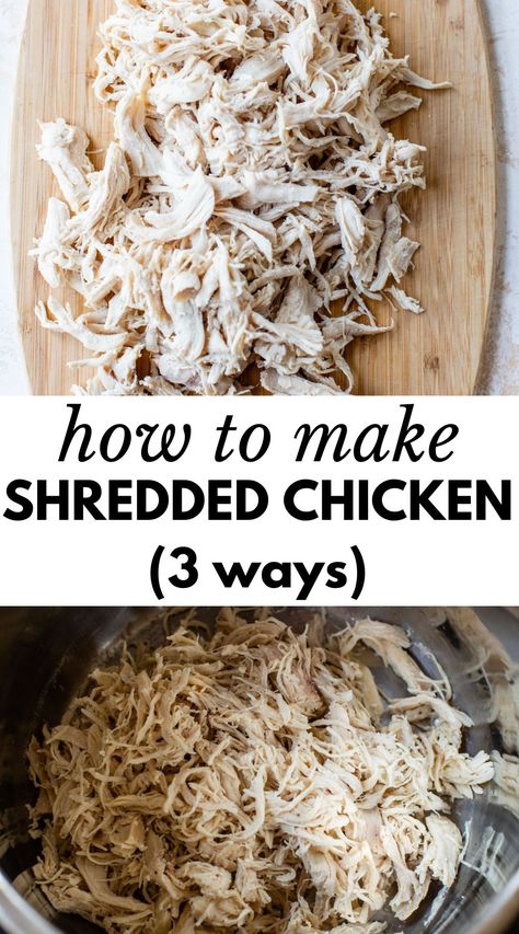 Use Shredded Chicken, Boil Chicken To Shred, Steam Chicken Recipe, Chicken In The Instant Pot, Sauce Ideas, Shredded Chicken Crockpot, Instant Pot Slow Cooker, Easy Shredded Chicken, Cooking Tips And Tricks