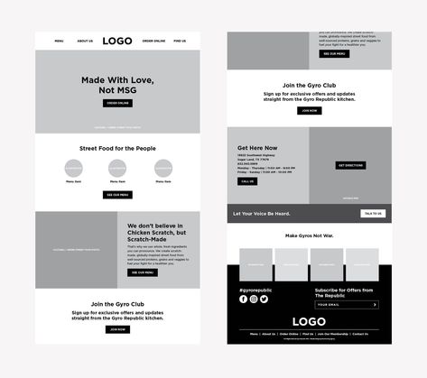 Restaurant Wireframe Design, Wireframe Website, Restaurant Website Design, Ui Design Principles, Website Planning, Mises En Page Design Graphique, Website Design Inspiration Layout, Website Menu, Greek Restaurant