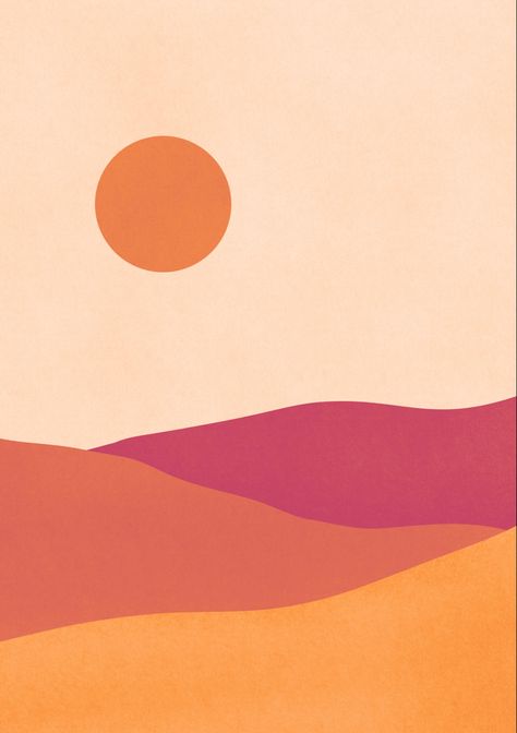 Painting Ideas Easy Simple Minimalist, Simple Sunset Drawing, Sunrise Painting Simple, Tufting Patterns, Sunset Minimalist, Flat Painting, Minimalistic Landscape, Senior Sunrise, Vibrant Landscape