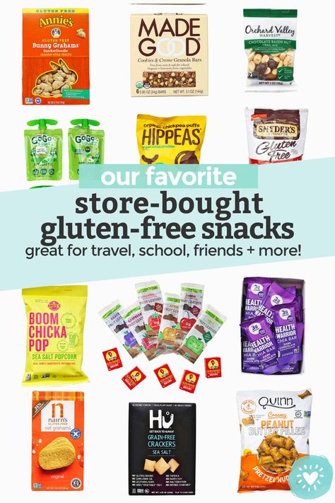 Our Favorite Store-Bought Gluten-Free Snacks For Kids. Easy to buy gluten-free snacks for kids. Perfect for school, travel, taking on the go, or keeping on hand for friends and family! // Gluten-Free Snacks // Gluten-Free Snack Ideas // Gluten-Free School Snacks // Travel Snacks // Kids Snacks #snacks #travel #school #glutenfree Travel Snacks Kids, Gluten Free Kids Snacks, Gluten Free Dairy Free Snacks, Snacks Travel, Snacks Kids, Store Bought Snack, Gluten Free Pretzels, Dairy Free Snacks, Gluten Free Crackers