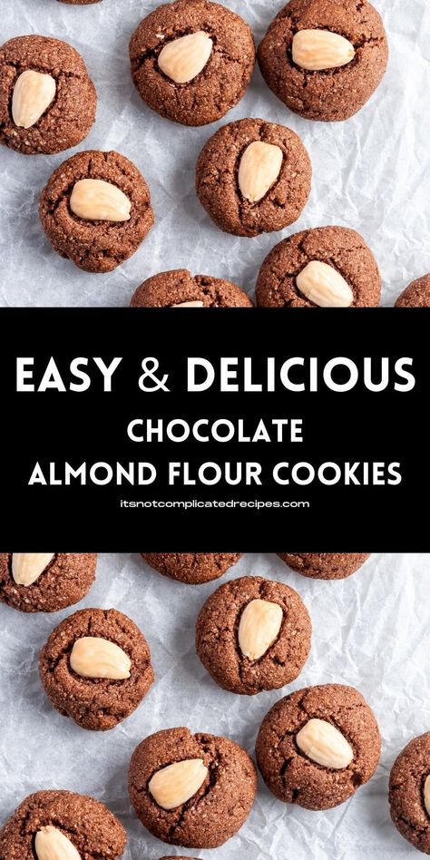 These Gluten-Free Chocolate Almond Flour Cookies are quick and easy to make and taste delicious! Made from just six ingredients, they are the perfect combination of chocolate and almond flavour. This will be one of the easiest cookie recipes that you have ever made, and you will love their texture – slightly crunchy on the outside and chewy in the centre – just delicious! Chocolate Almond Cookies, Gluten Free Italian, Italian Chocolate, Almond Flour Cookies, Almond Flour Recipes, Delicious Gluten Free Recipes, Gluten Free Sweet, Chocolate Almond, Almond Flavor