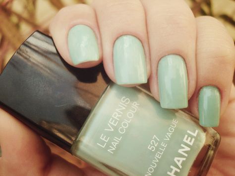 classy Mint Green Nails, Mint Nails, Chanel Nail Polish, Chanel Nails, I Love Nails, China Glaze, Green Nails, Love Nails, Wedding Nails