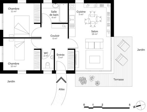 55m2 Apartment Plan, Construction Plan, Apartment Plans, Planner Ideas, Good Company, House Front, Home Projects, Tiny House, House Plans