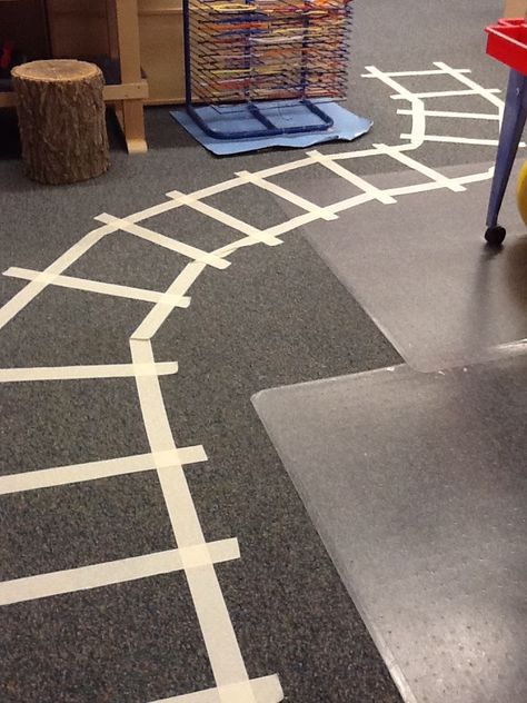 A fun train (and polar express) obstacle course to encourage application of prepositions with preschoolers. Polar Express Activities, Polar Express Theme, Transportation Theme Preschool, Polar Express Party, Transportation Unit, Transportation Activities, Transportation Crafts, Transportation Preschool, Train Theme