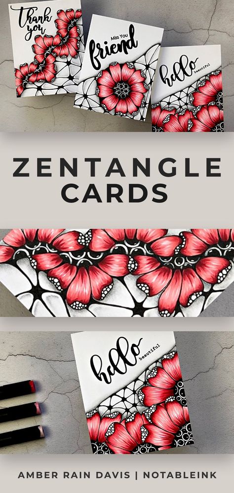 Justine Hovey, Zentangle Cards, Easy Patterns, Copic Art, Paper Wreath, Card Making Tips, Copic Coloring, Beautiful Cards, Card Making Tutorials