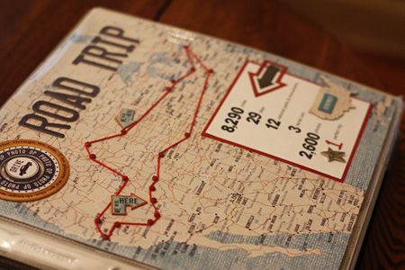 map of travels, list of things I saw/did (countries, cities, museums, gelaterias, photos, etc.) Road Trip Scrapbook, Trip Scrapbook, Road Trip Journal, Travel Journal Scrapbook, Scrapbook Cover, Travel Album, List Of Things, Travel Memories, Travel Scrapbook