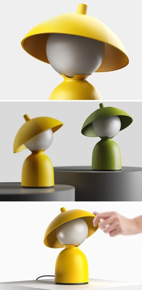 ‘Woo-bi’ literally means raincoat in Korean and the emotional design expresses a child’s innocence through soft lighting. Complete with a little ‘hood’, the playful form and warm CMF really connects with the user. We love the form of this design and the hat adds in functionality by being movable – just as it protects you from the rain, move the hat to control your exposure to the lamp’s brightness. READ & VIEW MORE NOW! Innovative Lamp Design, Soft Forms Product Design, Interior Product Design, Iconic Product Design, Playful Product Design, Cute Product Design, Cmf Design Products, Interesting Product Design, Innovative Product Design Ideas