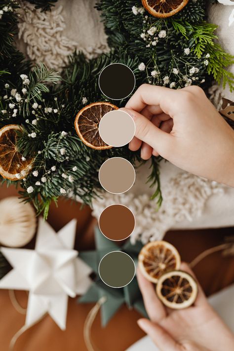 January Color Pallete, Neutral Christmas Palette, Rustic Christmas Color Palette, Colour Palette Christmas, Christmas Colour Palette, Business Aesthetics, January Colors, Church Christmas Decor, Christmas Palette