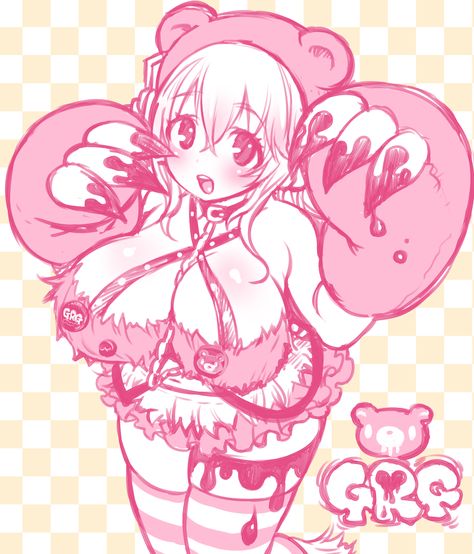 Gloomy Bear Anime Webcore, Super Sonico, Gloomy Bear, Pink Kawaii, Cute Art Styles, Art Tutorials Drawing, Drawing Base, Funky Art, Cartoon Art Styles