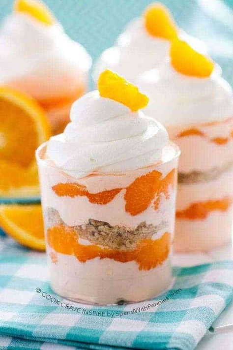 Creamsicle Parfaits, Orange Creamsicle Parfaits, Dreamsicle Parfaits, Creamsicle Recipes Pool Desserts, Jello Treats, Summer Pies, Budget Bites, Nobake Dessert, Orange Dessert, Parfait Cups, Poolside Dining, Parfait Desserts