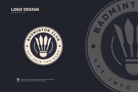 Badminton club logo, Badminton tournament emblems template. Sport team identity, Abstract badge design vector illustrations Sports Club Logo Design, Badminton Club Logo, Logo Badminton Design, Badminton Logo Design, Sports Club Logo, Badminton Logo, Badminton Team, Badminton Club, Badminton Tournament