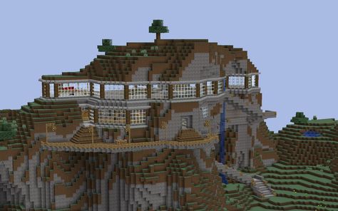 Wallpaper you said ? - Album on Imgur Amazing Minecraft Houses, Minecraft Cool, Minecraft Mountain House, Mansion Minecraft, Villa Minecraft, Minecraft Mountain, Construction Minecraft, Minecraft Houses Survival, Rumah Minecraft Sederhana