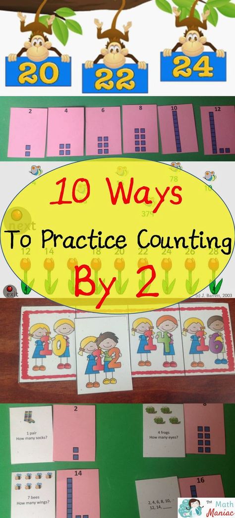 The Elementary Math Maniac: 10 Ways to Work on Counting by 2 Count By 2, Count By 2s, Counting By 2, Counting By 2's, Teaching Counting, Math Number Sense, Math Counting, Skip Counting, Primary Maths