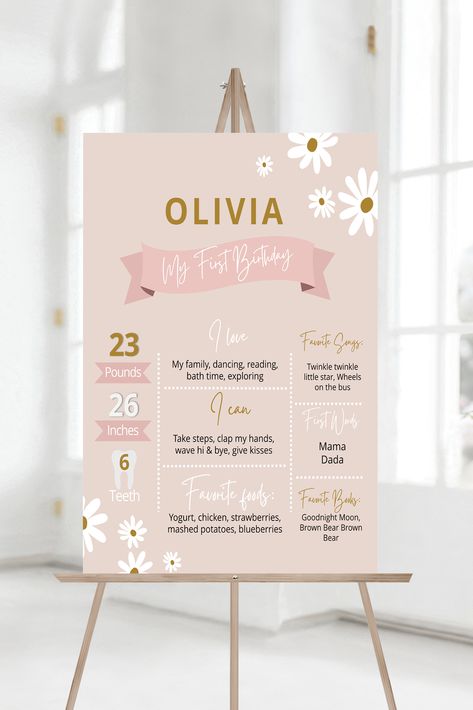 EDITABLE Daisy Floral Birthday Party Milestone Sign 16x20, Boho Girl Birthday Party Decor INSTANT DOWNLOAD Daisy One Birthday Party, Daisy 1st Birthday Party Decorations, Boho Daisy 1st Birthday, 1st Birthday Girl Daisy Theme, One Year Old Daisy Party, Daisy Party Theme 1st Birthdays, Pink Daisy First Birthday Theme, Daisy First Birthday Theme, Daisy Birthday Party Ideas