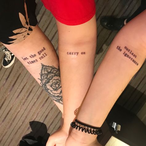 Tattoos With Friends, 5sos Tattoo, Outer Space Tattoos, Tattoo Writing, Barbed Wire Tattoos, Tattoos Matching, Tattoo Minimal, Lyric Tattoos, Sick Tattoo