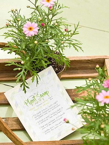 Get your green-thumbed pals together to trade plants, swap tips and maybe even enjoy a scone or two as the spring gardening season begins. Seed Swap, Plant Swap, Garden Party Invitations, Swap Party, Plant Party, Spring Gardening, Party Layout, Swap Meet, Midwest Living