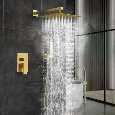 Rain Shower System, Gold Shower, Dual Shower Heads, Shower Fixtures, Low Water Pressure, Rainfall Shower Head, Mixer Shower, Handheld Shower Head, Rainfall Shower