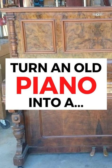 Repurposed Piano, Old Piano, Accent Wall Stencil, Diy Bar Cart, Piano Art, Old Pianos, Piano Bar, Free Woodworking Plans, Diy Bar