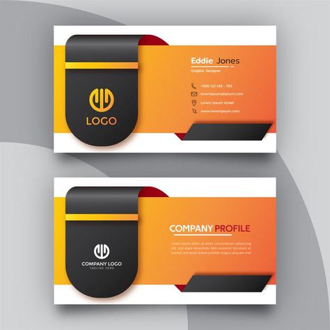 Black and orange elegant business card d... | Premium Vector #Freepik #vector #background Clean Business Card Design, Elegant Business Cards Design, Unique Business Cards Design, Corporate Business Card Design, Business Cards Layout, Card Design Template, Graphic Design Business Card, Professional Business Card Design, Visiting Card Design