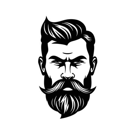 Barber Shop Logo, Barbershop Logo, Beard Logo, Man With A Beard, Beard And Mustache, Frame Gallery, Photo Frame Gallery, Beard No Mustache, Shop Logo