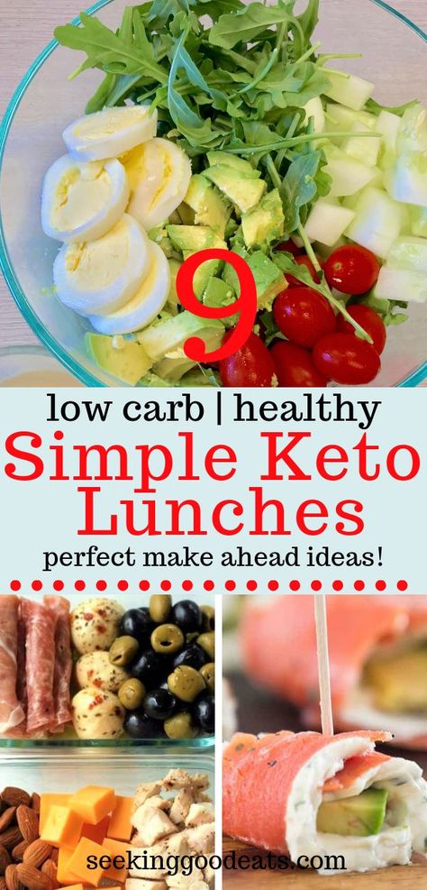 Busy day ahead? Make sure you pack a low carb healthy lunch! Here are 6 quick and easy, make ahead, low carb and keto lunches you can make in no time! These are my go-to ketogenic recipes every day. Finding time to make a healthy meal in the morning while trying to get out the door in the morning is hard, but not with these keto healthy recipes! Check them out! #lunch #healthyrecipes #healthyfood #lowcarb #lchf #keto #ketodiet #ketogenic #ketorecipes #salad #mealprep Keto Healthy Recipes, Keto Quiche, Keto Lunches, Low Carb Healthy, Keto Healthy, Program Diet, Keto Lunch Ideas, Simple Keto, Resep Diet