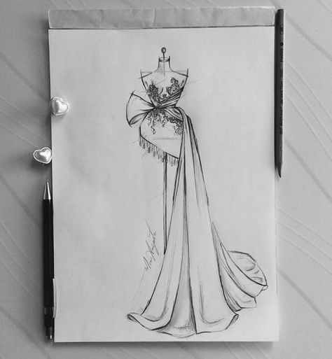 Dress Design Sketches Model, Designer Dresses Drawing Sketch, Fashion Design Collection Sketch, Dress Design Drawing Sketches, Draw Dress Design, Dresses Drawing Design, Stylist Drawing, Drawing Of A Dress, Dress Sketches Design