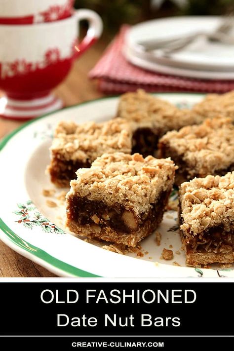 Date Bars Oatmeal, Date Nut Bars Recipe, Date And Nut Bars, Oatmeal Date Bars, Applesauce Bars, Date Nut Bars, Date Nut Bread, Cookie Bowls, Aldi Recipes