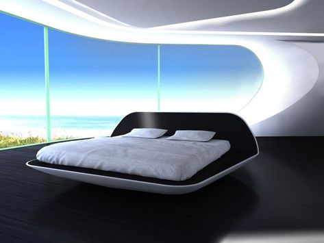 Futuristic Furniture -13 Sci Fi Movie Beds Futuristic Bedroom Design, Futuristic Bedroom Ideas, Futuristic Bed, Futuristic Bedroom, Diy Furniture Cheap, Floating Bed Frame, Futuristic Home, Floating Bed, Futuristic Furniture