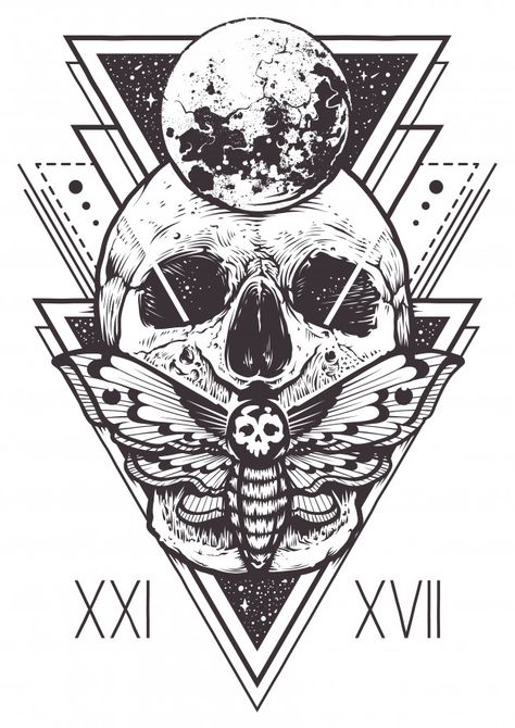 Skull Sacred Geometry Design. Download thousands of free vectors on Freepik, the finder with more than a million free graphic resources Hur Man Ritar Blommor, Hipster Triangle, Black Skull Tattoo, Totem Tattoo, Arm Temporary Tattoos, Temporary Tattoo Sleeves, Forest Tattoos, Sacred Geometric, True Tattoo