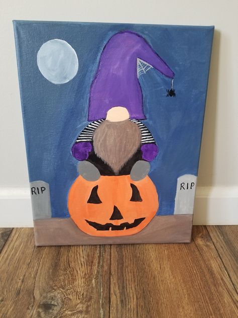 Painting Gnomes, Gnome Halloween, Scene Painting, Halloween Gnome, Michael Myers Halloween, Halloween Painting, Funny Bunnies, Gremlins, Easy Halloween