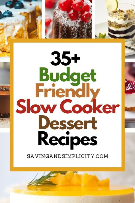 Craving something sweet?  35+ cheap & easy slow cooker desserts including dump & go recipes chocolate cake, fruit cobbler & more Crockpot recipes. Easy weeknight desserts. Crockpot desserts including cheesecake perfect for family dinner, friendsgiving and weekend meals. Dessert recipes. Crockpot Cakes Easy, Crockpot Desserts For A Crowd, Cheap Cake Recipes, Desserts Crockpot, Slow Cooker Dessert Recipes, Weeknight Desserts, Slow Cooker Cake Recipes, Amazing Chicken Breast Recipes, Friendsgiving Dessert