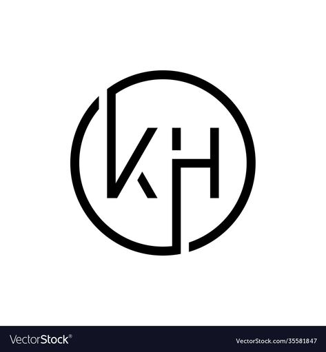 Kh Logo Design, Logo Design Fonts, Electrician Logo, Round Logo Design, Minimal Flat, Digital Graphics Art, Flat Logo Design, Dj Logo, Circle Logo Design