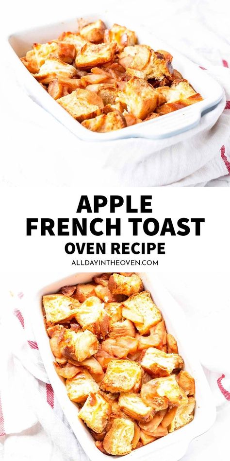 Apple French Toast Casserole French Toast Apple, Cinnamon Apple French Toast, Apple Pie French Toast, Apple French Toast Bake, Sweet Breakfast Casserole, Apple French Toast Casserole, Apple French Toast, Dinner Pies, Breakfast Sides Dishes