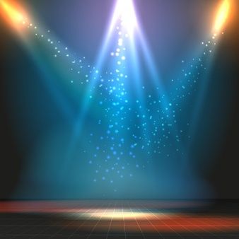 Premium Vector | Illuminated stage with bright lights template for presentation Gold Spotlights, Floor Illustration, Background Stage, Dance Floor Lighting, Dance Background, Dance Wallpaper, Music Waves, Cartoons Dancing, Guitar Posters