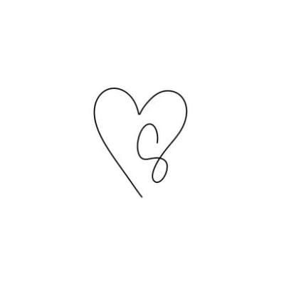 The Letter S Tattoo, S Tattoo Letter Initial With Heart, S With Heart Tattoo, E Tatoos Letter, Cursive S Tattoo, S Tattoo Letter Initial, Letter S Tattoo Ideas, Heart Initial Tattoo, S Initial Tattoo