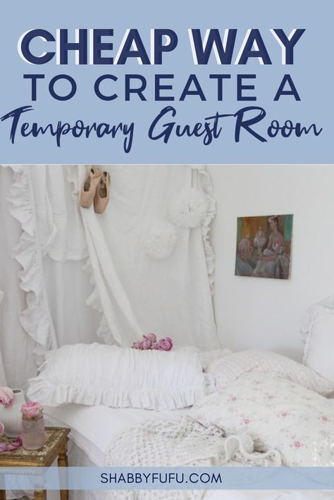 How to create a very private temporary guest room when you don't have a dedicated space to house guests. A fun space that can be duplicated for your kids playtime too!   #guestroom #guests #spareroom #bedroom #bedroomideas #creativedecorating #interiordesign #interiorstyling #shabbychic #kidsroom #sff225 Guest Room Idea, Affordable Interior Design, Guest Room Decor, Room Idea, Household Tips, Price Range, Interior Design Trends, Creative Decor, Living Room Interior