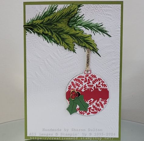 Studio Shabaz - CreativeMe68: New at SU - Better With Bundles - Hang An Ornament Stampin Up Hang An Ornament 2024, Stampin Up Hang An Ornament Cards, Stampin Up Hang An Ornament, Hang An Ornament Stampin Up Cards, Stamped Christmas Cards, Christmas Card Ornaments, Ornament Card, Stampin Up Catalog, Holiday Paper