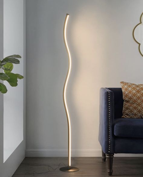 Floor Lamp Small Bedroom, Lamp On Floor, Trendy Floor Lamp, Standing Light Living Room, Shelf Floor Lamp Decor, Modern Living Room Lamps, Led Standing Lamp, Cool Standing Lamps, Statement Floor Lamp