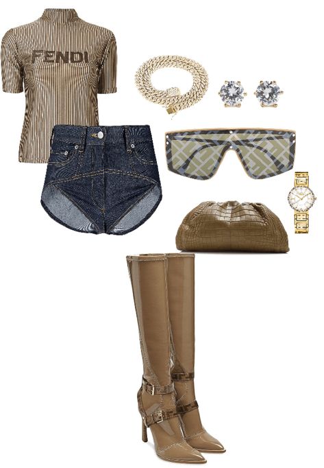 Discover outfit ideas for made with the shoplook outfit maker. How to wear ideas for Fendi Pre Owned metallic and Found Me A Stud Fendi Outfits Women, Fendi Outfits, Fendi Outfit, Prints Outfit, Ooty, Outfit Maker, Outfit Shoplook, Polyvore Outfits, Outfits Women