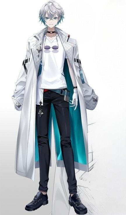 Anime Boy Outfit Ideas, Vtuber Male Model, Cyberpunk Fashion Male, Male Vtuber Model, Male Vtuber, Scifi Outfit, Vtuber Ideas, Anime Streetwear, Cyberpunk Fashion