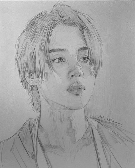 Jimin Игрушки Funko Pop, Human Sketch, Pencil Sketch Images, Cool Pencil Drawings, Jimin Fanart, Sketches Tutorial, Kpop Drawings, Cool Wallpapers Art, Pencil Art Drawings